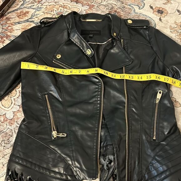 Steve madden faux leather motorcycle Fringe jacket - Picture 9 of 12